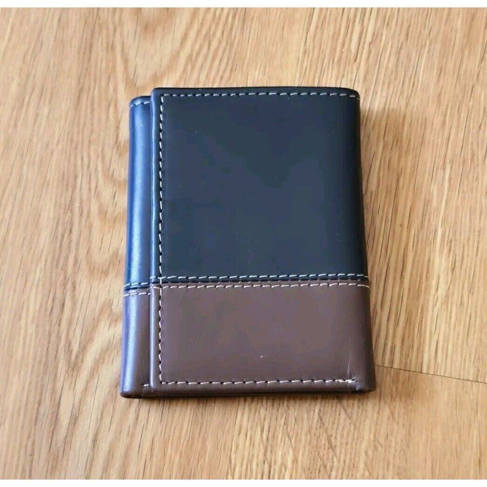Timberland Men's Premium Two Tone Genuine Leather Commuter Tri-fold Wallet